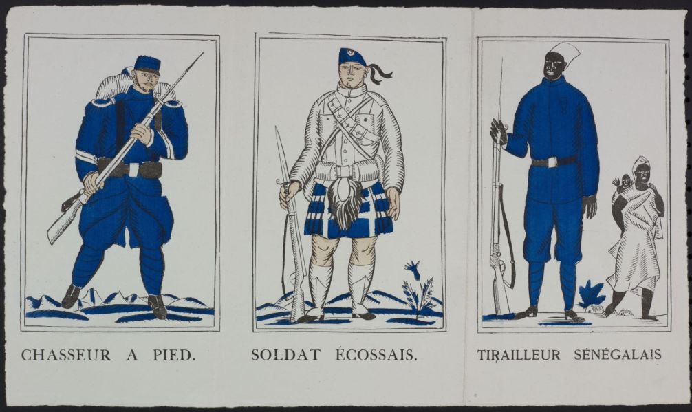 Chasseur à pied, Soldat écossais et Tirailleur sénégalais
