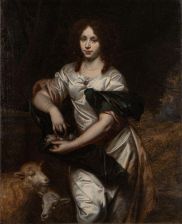 Portrait de femme en bergère ou en sainte Agnès