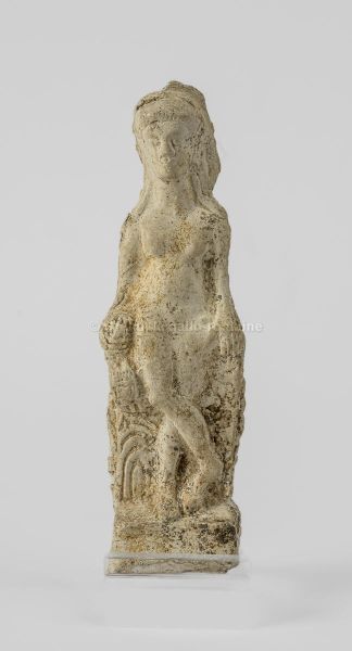 archéologie ; céramique, statuette, (GRD_2017.0.4) "Vénus assise avec un oiseau ou déesse nourricière assise"