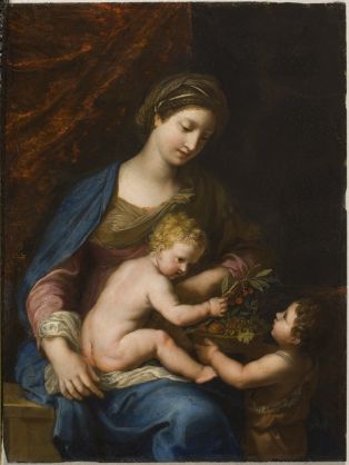 Vierge à l'enfant Jésus et saint Jean-Baptiste ; © PHILIPPOT Claude