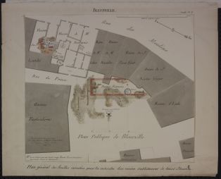 Plan général de fouilles exécutées pour la recherche d’un ancien établissement de Bains à Bleurville ; © LAURENCON Joëlle