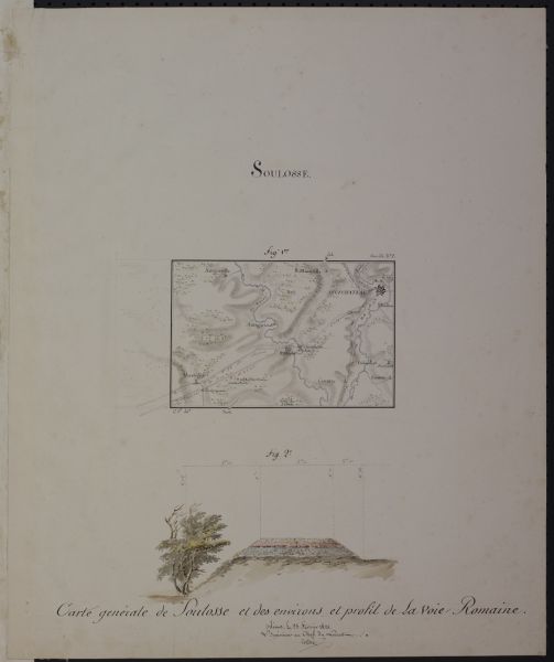 Soulosse - Carte générale de Soulosse et des environs et profil de la voie romaine