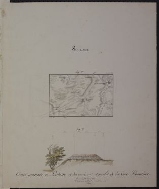 Soulosse - Carte générale de Soulosse et des environs et profil de la voie romaine ; © LAURENCON Joëlle