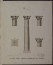 Détails d'une colonne trouvée dans les fouilles de Soulosse