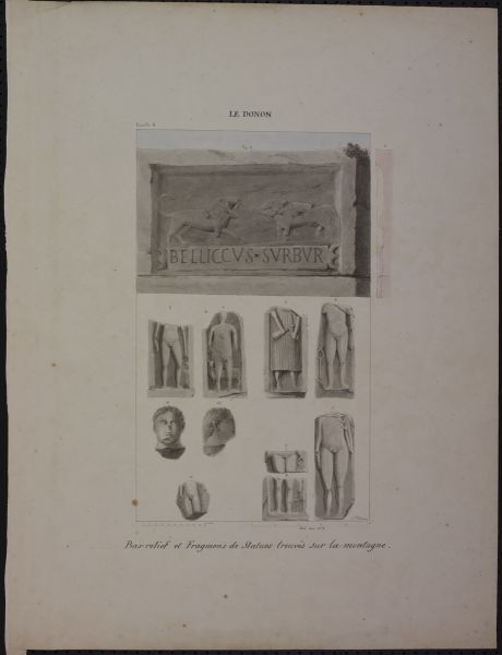 Le Donon. Bas-reliefs et fragments de statues trouvées sur la montagne
