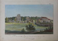 Vue des ruines de l’abbaye de Chaumousey (Vosges) prise d...
