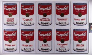 10 Campbell's soup cans ; © PRUD’HOMME Bernard  images are used with the permission by Campbell Soup Compagny