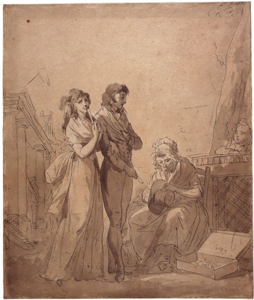 La Cocarde (titre récent) ; Camille Desmoulins et Lucile au Palais Royal (titre ancien)