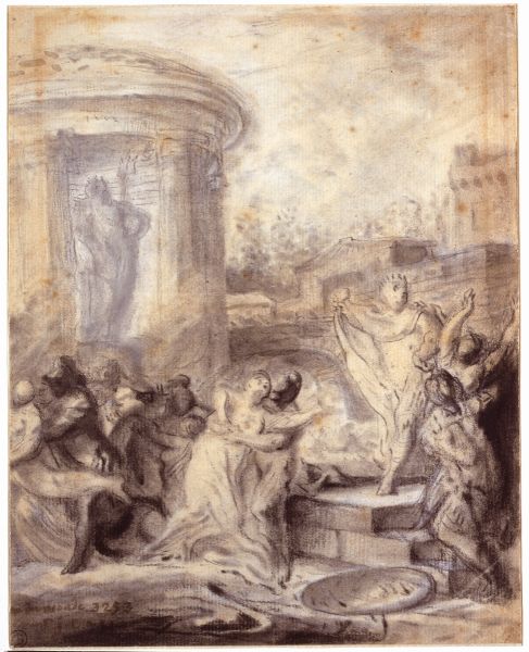 Etude pour l’Enlèvement des Sabines pendant les jeux publics” (recto) ; Jupiter et Vénus (verso)