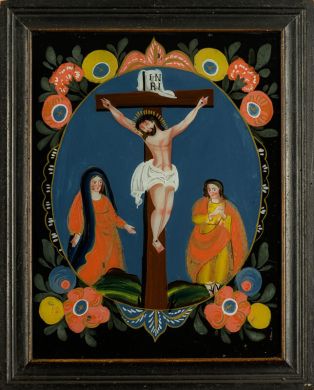 Sainte Madeleine aux pieds de Jésus crucifié ; © PHILIPPOT Claude