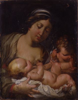 La Vierge, l’Enfant Jésus et le petit saint Jean-Baptiste ; © PRUD’HOMME Bernard